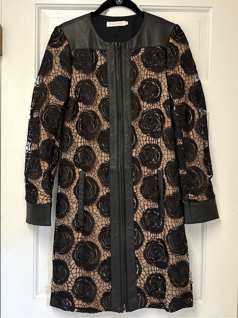 Anne Fontaine Leather & Lace Jacket